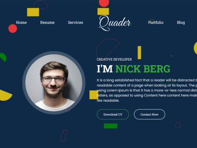 Quader - Personal Portfolio Template