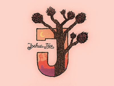 Joshua Tree handlettering illustration lettering