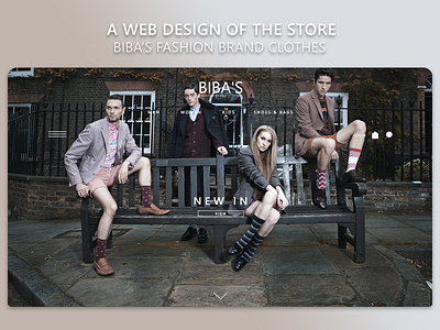 A web design of the fashion brand store