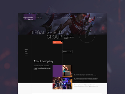 Landing for game studio interface minimalism ui ux web website