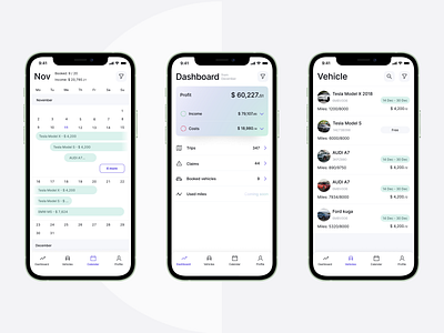 Mobile app - car sharing helper aplication app clean design interface minimalism mobile ui