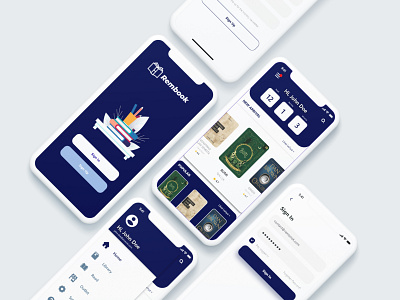 Borrowing Books Concept - App app branding design flat illustration logo minimal ui uiux ux vector