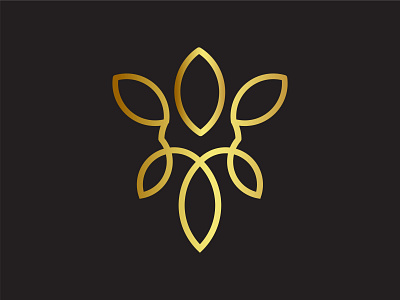 Flower Line branding design flower gold icon logo minimal typography vector