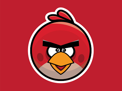 Sticker Angry Bird Red animation design flat illustration logo minimal red stickers