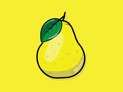 Pear by vjcreativework design flat fruit logo fruits illustration nature vector yellow