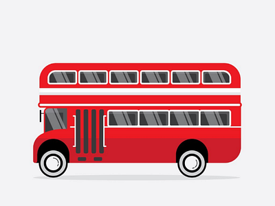 Red Bus Flat Design