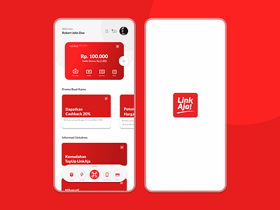 Redesign UI/UX LinkAja app branding flat flatdesign graphic design illustration logo minimal ui ux