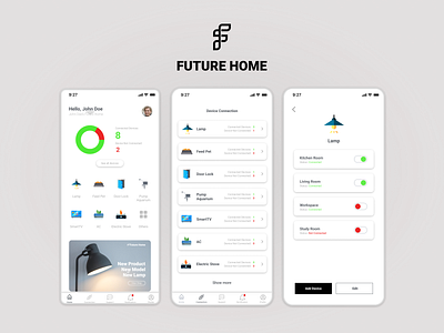 Future Home App branding design flat illustration logo minimal smarthome typography ui uidesign uiux uiuxdesign ux vector