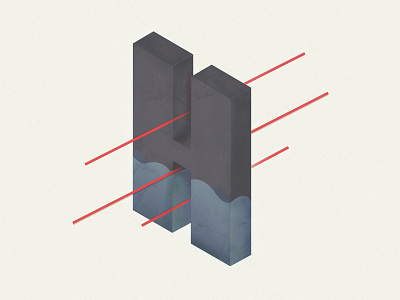 The Letter H grid h isometric monolithic river spooky typefight