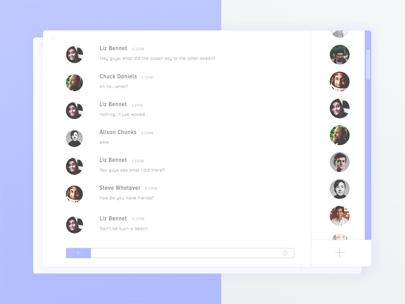 Life's a beach 013 beach chat dailyui direct message pun purple ui