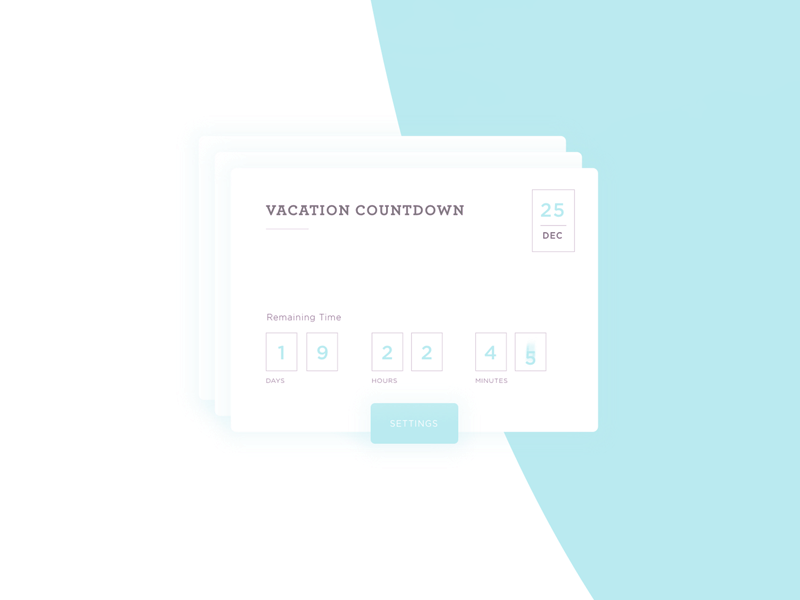 Vacay Countdown blue cheeseburger chill countdown dailyui dope grid mystical paridise tight ui vacation