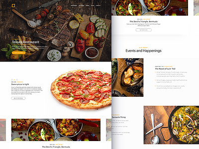 Pizza Though food gold grid pizza restaurant rustic steak type ui web