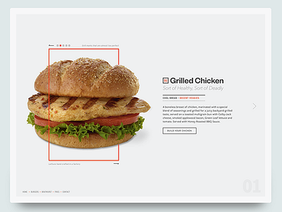 fried card chicken food geometric grilled ui web