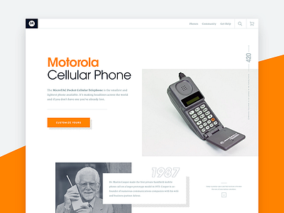 Flip design grid motorola phone type ui web