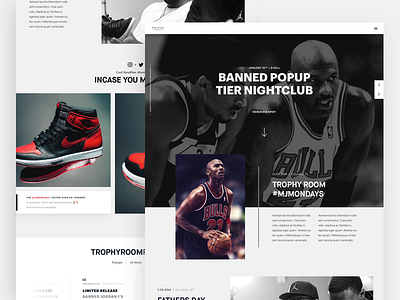 Site Exploration ballislife basketball grid hype beast jordan trophyroom typography website
