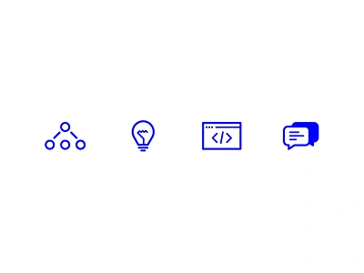 More icons developer geometric icon iconography ikblue lightbulb monoline tag ui web