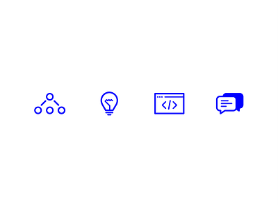 More icons developer geometric icon iconography ikblue lightbulb monoline tag ui web