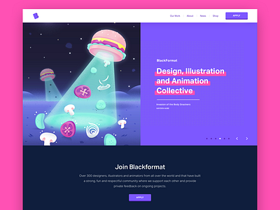Blackformat Homepage blackformat landing page layout purple web design website