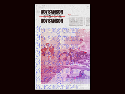 Samson—1932 blackletter boy samson duotone geo great britain layout poster samson strongman texture type typography