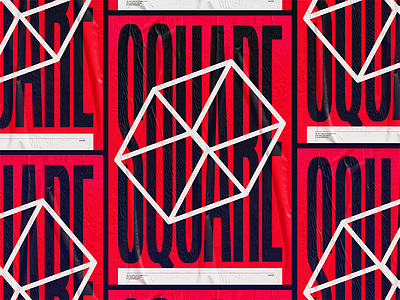 Square cube grid layout poster red riso shape square texture typography