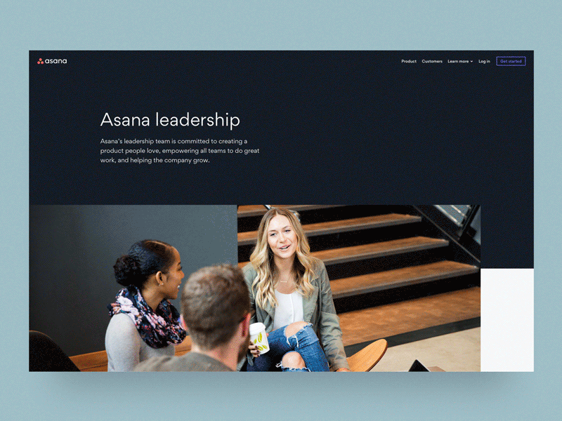 Asana Leadership asana clean design grid layout leadership typography ui website