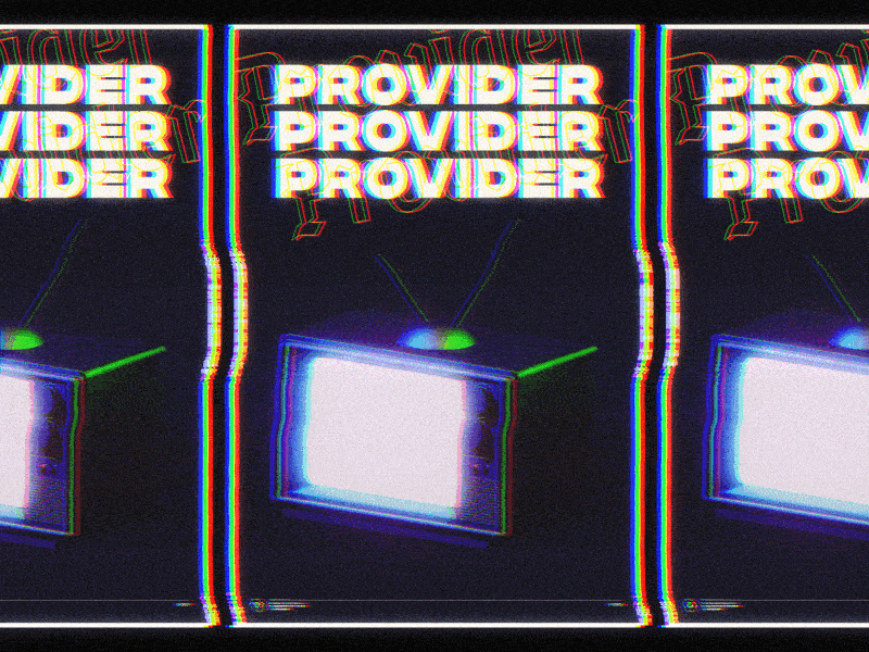 Provider 3d c4d glitch layout poster provider television tv typography vhs