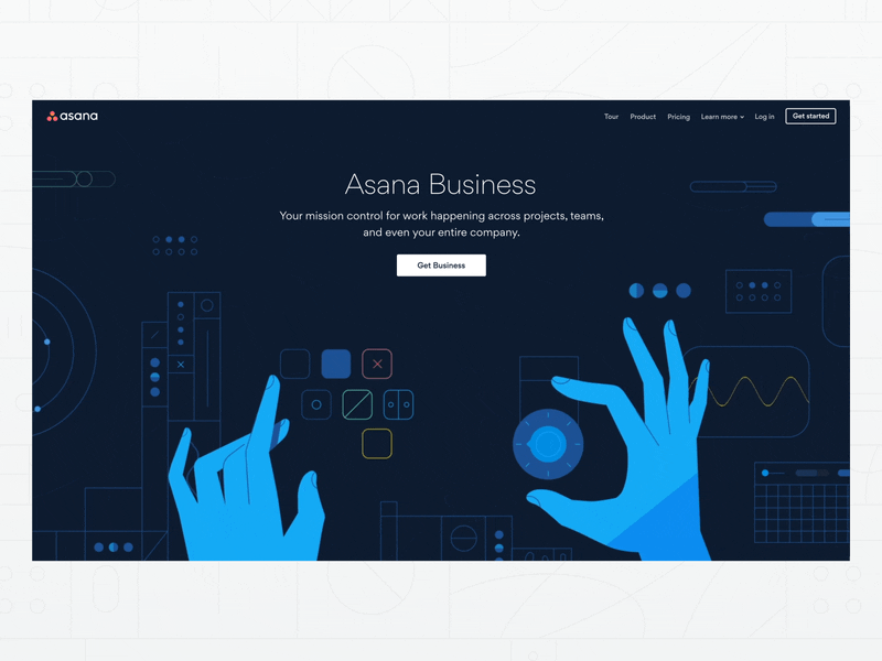 Asana Business—Header study animation asana business design illustration landing page layout motion study prototype typography ui web website