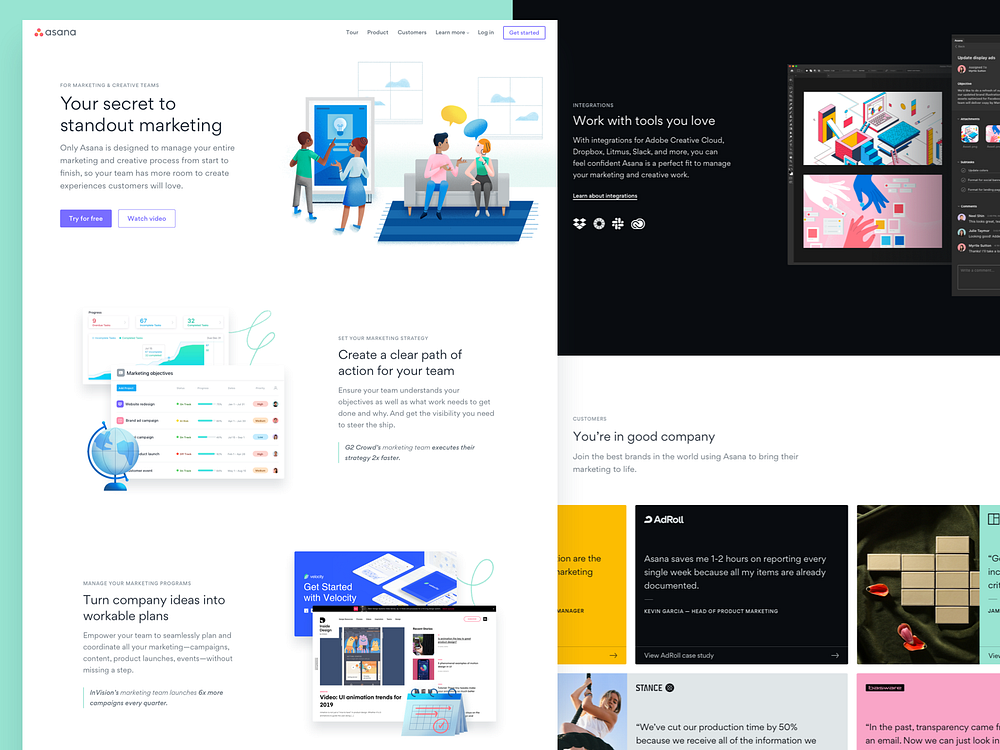 AFMC — Landing page by Devin Jacoviello for Asana on Dribbble
