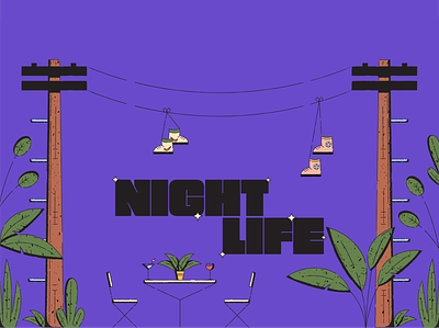 Night Life 2d adobe illustrator art character design characterdesign clean design digital art flat graphic graphic design illustration illustrator minimal sketch typography vector