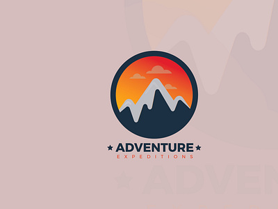 Adventure Exp design icon logo minimal typography vector website