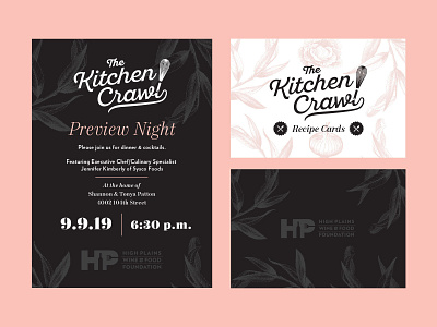 High Plains Wine & Food Foundation branding chefs cooking floral invitations kitchen logo print typography