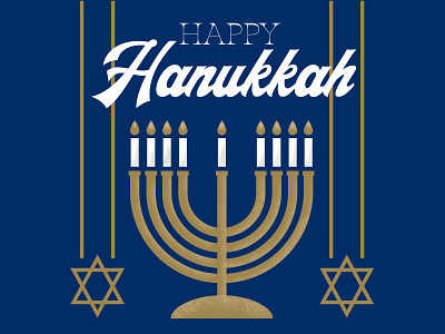 Happy Hanukkah Social graphics candle flat hanukkah holiday illustration menorah social media star texture typography