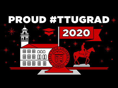 Texas Tech University Graduation 2020 2020 college graduation graduation cap illustration lubbock monoline texas tech typography university