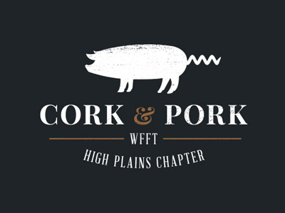 Cork & Pork cork design food logo pig wine