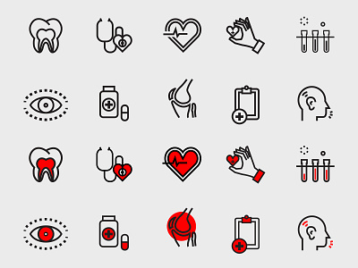 Pre-Health Professions Icon Set college education healthcare heart icon set icons lab medical medicine texas tech university
