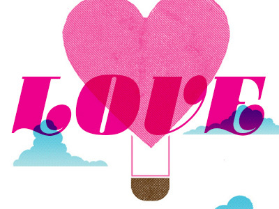 Love design heart love sky travel typography