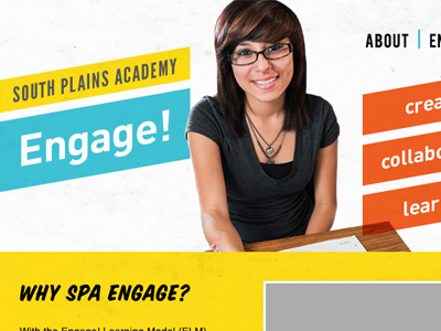 South Plains Academy Engage! color design shape typography website