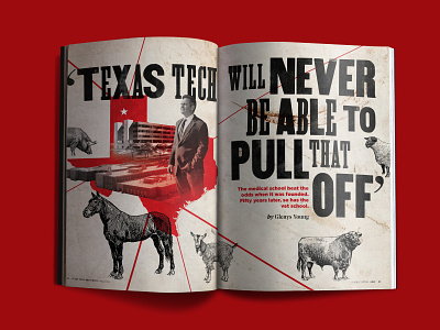 Texas Tech University Vet School Concept Spread education illustration magazine retro texas texas tech typography university veterinary
