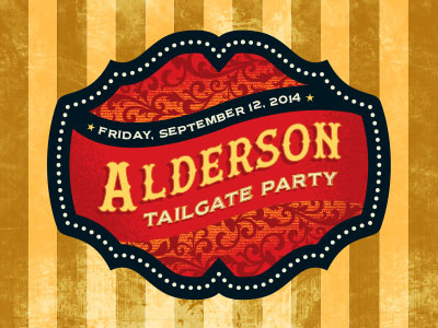 Alderson Tailgate Logo color design football retro tailgate typography