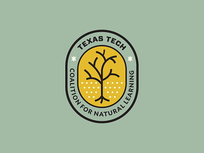 Texas Tech Coalition for Natural Learning badge branding coalition education learning logo monoline nature plants tree typography