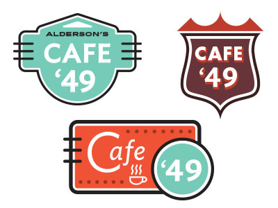 Alderson Cafe '49 signage auto cafe design retro signage