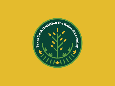 Texas Tech Coalition for Natural Learning v3 badge branding education enviorment learning logo monoline nature plants typography