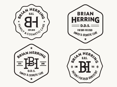 Brian Herring Dentistry badge branding dental dentist design logo