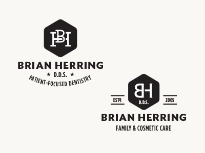 Brian Herring Dentistry 2 badge branding dental dentist design logo