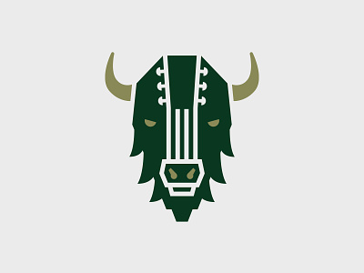 Buffalo Grass Fest Logo branding buffalo education festival grass guitar logo music texas typography