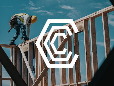 Citadel Construction Co. branding build building construction hexagon icon logo typography