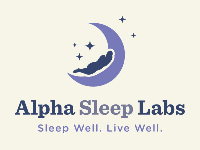 Alpha Sleep Labs Logo alpha calm design lab logo moon sleep stars