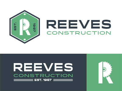 Reeves Construction build construction design icon logo saw