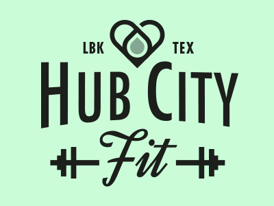 Feel the burn... barbell design fitness health heart logo lubbock sweat texas weights