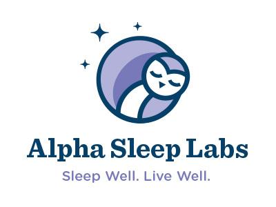 More Sleep alpha calm design lab logo moon owl sleep stars